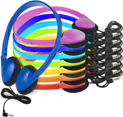 16 Pack CN-Outlet Kids Headphones Bulk Multi Color for School Classroom Students Children Toddler Boys Girls Teen
