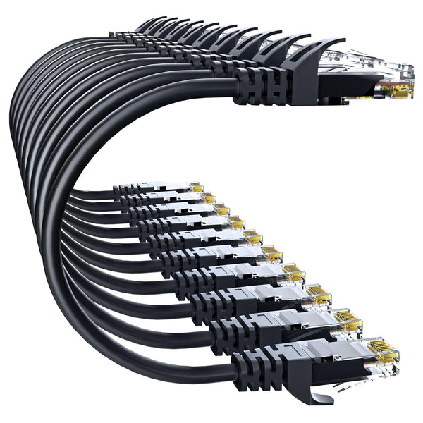 10Gsupxsel Cat 6 Ethernet Cable 5FT 10Pack, Cat6 Ethernet Patch Cable 10Gbps, High-Speed