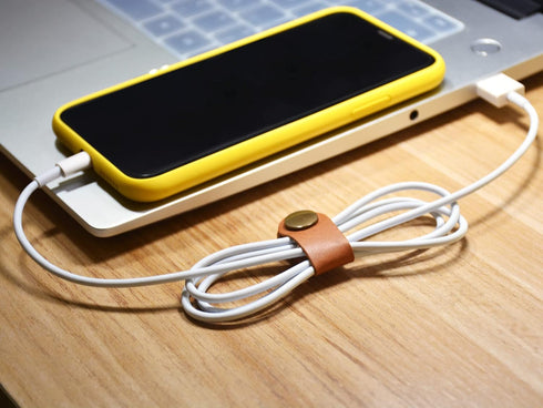 Cord Organizer, Cable Management USB Holder, Earbud Case, Wrap Headset Winder, Phone Earphone Clips Ties (Rose Red)