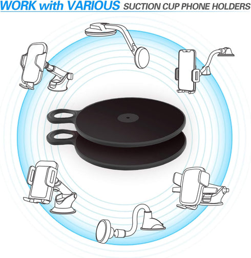 volport Dashboard Pad Mounting Disk for Suction Cup Phone Mount, 2.95in/75mm Sticky Adhesive Disc for Car Dash Cam GPS