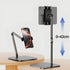 Generic Adjustable Overhead Phone Stand for Desk, Black Metal Articulating Arm Mount, Desktop Video Recording Tripod