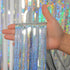 Melsan Silver Tinsel Foil Curtain, 2 Pack, 3.2 ft x 8.2 ft, Sparkle Metallic Backdrop for Party Decorations