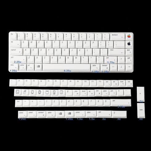 YMDK 127 Ultra-slim Mac Style MX Low Profile Dye Sub PBT Keycaps for 61 64 68 75 84 87 96 108 Layout Mechanical