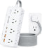 Power Strip Surge Protector, 5FT Braided Extension Cord with 8 AC Outlets and 4 USB Ports for Home Office