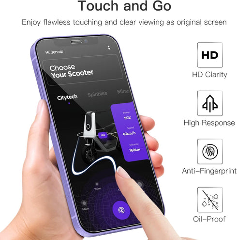 JETech 3-Pack Full Coverage Screen Protector for iPhone 12 mini (5.4-Inch) HD Clear, 9H Tempered Glass Film