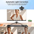Krieer 1080P HD Webcam with Dual Mics Autofocus, Noise Cancellation, Wide-Angle, Auto Light Correction, Privacy Cover