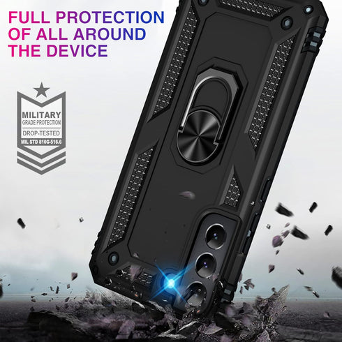 Vaki Samsung Galaxy S22 5G Case with Built-in Screen Protector, Military Grade Rugged Cover with Kickstand