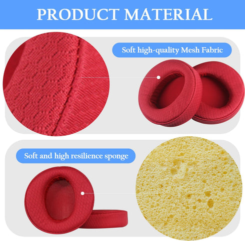 Quick Fit Replacement Earpads for Sony MDR-XB950BT XB950B1 XB950N1 XB950AP Bluetooth Headphones (Red)