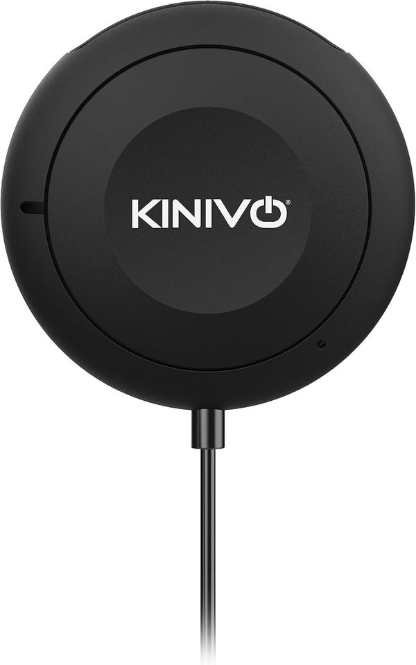 Kinivo BTC450 Bluetooth Car Kit, Hands-Free AUX Bluetooth Adapter for Cars, 3.5mm Aux Input, Ground Loop Noise Isolator