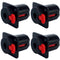 CESS Black 1/4" Jacks TS and TRS Panel Mount Jack Locking Style D Series Size, 4 Pack