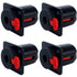 CESS Black 1/4" Jacks TS and TRS Panel Mount Jack Locking Style D Series Size, 4 Pack