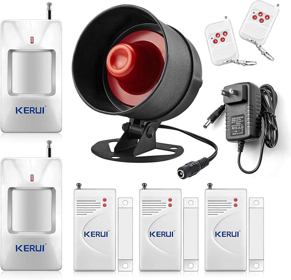 KERUI Standalone Home Office Shop Security Alarm System Kit, Wireless Loud Indoor/Outdoor Siren Horn with Remote Control