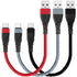 USB C Cable Short 1ft 3-Pack, Braided Fast Charging Cord for Samsung Galaxy, LG, MacBook, and Power Bank