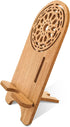 Wooden Desk Cell Phone Stand, Charging Organizer Compatible with iPhone, iPad, and Tablets, Use Horizontally or