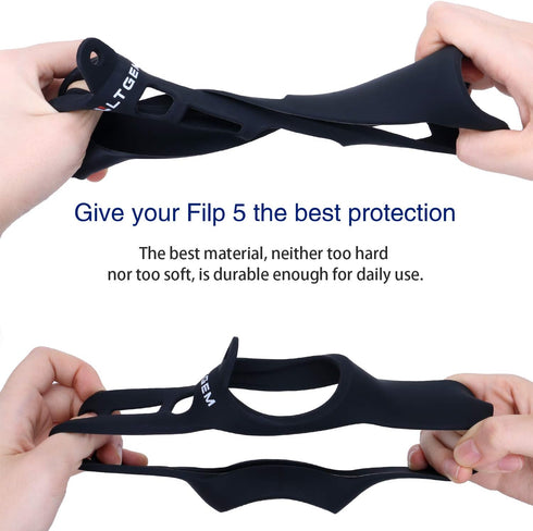 LTGEM Silicone Carrying Case for JBL FLIP 5 Portable Bluetooth Speaker, Waterproof with Extra Carabiner