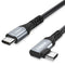 Fasgear 3ft USB-C to USB-C Cable, 100W PD, 10Gbps Data Sync, 90° Angle, E-Marker Chip, Compatible with MacBook, Galaxy