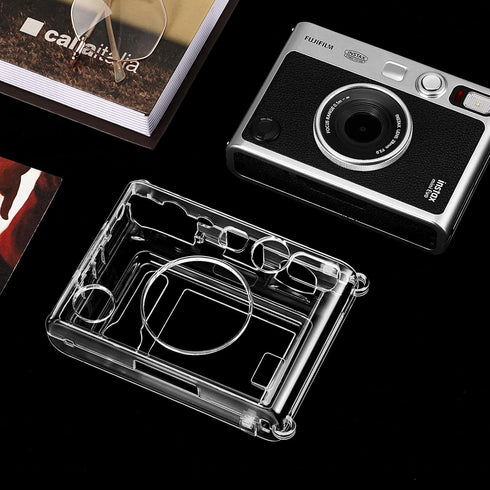Fintie Clear Protective Case for Fujifilm Instax Mini EVO Camera, Hard PVC Cover with Removable Shoulder Strap