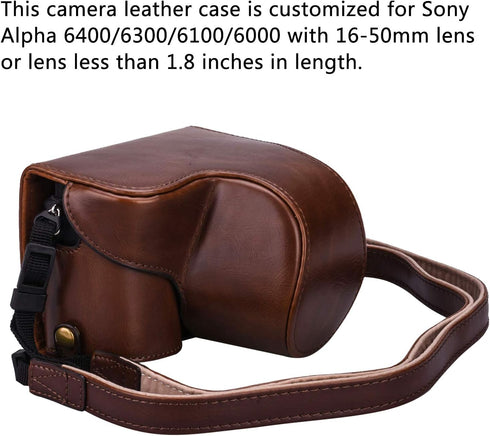 XEVN for Sony A6400 Case, Premium PU Full Body Leather Camera Case Bag for Sony Alpha A6300 A6000 A6100 A6400 with