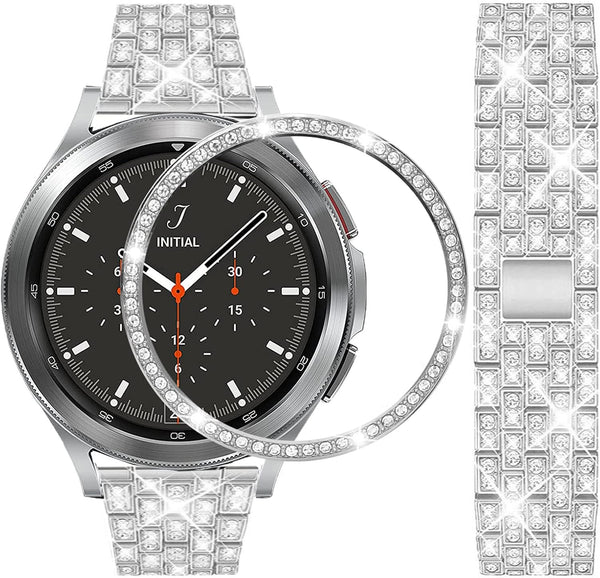 Bands Compatible with Samsung Gear Sport/Galaxy Watch 42mm/Galaxy 4 Classic (42mm), Luxury Rhinestone Diamond Steel