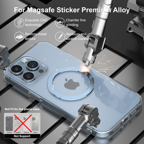 Magnetic Ring Sticker for Magsafe Phone Magnet 2 Pack, Upgrade Bulit-in Magnet for Wireless Charging, Phone Case, Car Holder, Universal Conversion for MagSafe Adapter Kit (Light Blue)