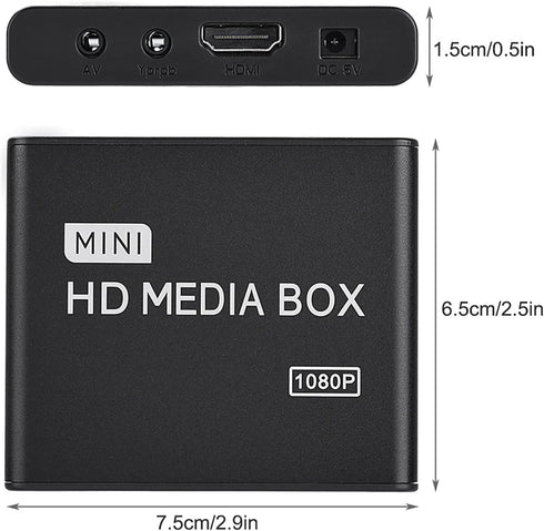 Fupi 1080P 7.1 1080P MMC MP3 Full-HD Digital Media Player, HDMI/AV/VGA Output, Surround Sound, HDMI Media Player