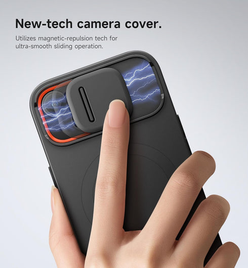 SURITCH 15 6.1 Inch, for iPhone Case with Magnetic Camera Slide Cover and Adjustable Kickstand, Compatible