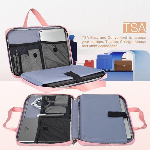 14 Inch Chromebook Case Sleeve for HP 14 Laptop, Acer Swift X, Dell XPS 15, Lenovo IdeaPad 3, Waterproof Bag (Pink)