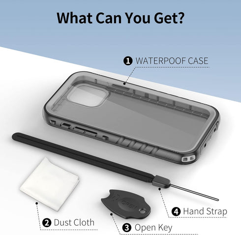 SPORTLINK Waterproof Case for iPhone 12 Pro Max, Heavy Duty Shockproof Full Body Rugged 360 Protective with Screen
