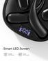 Open Ear Headphones, Bluetooth 5.3 Wireless Earbuds with Earhooks, 75 Hours Playtime, Digital Display Charging Case