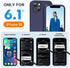 Miracase iPhone 13 Case - Shockproof Liquid Silicone, Navy Blue, with Tempered Glass Protector & Soft Microfiber Lining.