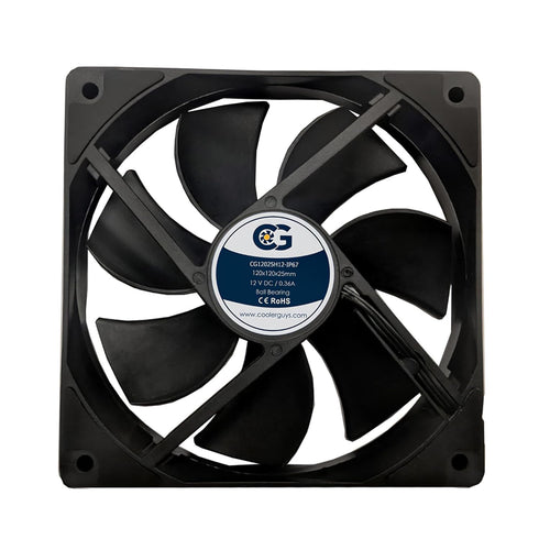 Coolerguys 12vDC Waterproof IP67 Fan, High Speed, 120x25mm