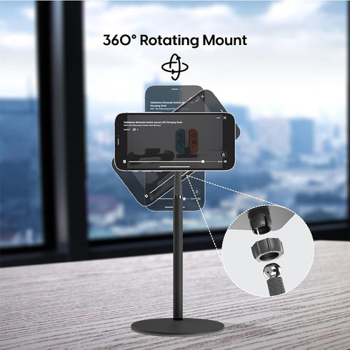 TALK WORKS Magnetic Desktop Mount for iPhone 15/15 Pro/15 Pro Max, 14/14 Plus/14 Pro/14 Pro Max, 13/13 Mini/Pro (Black)