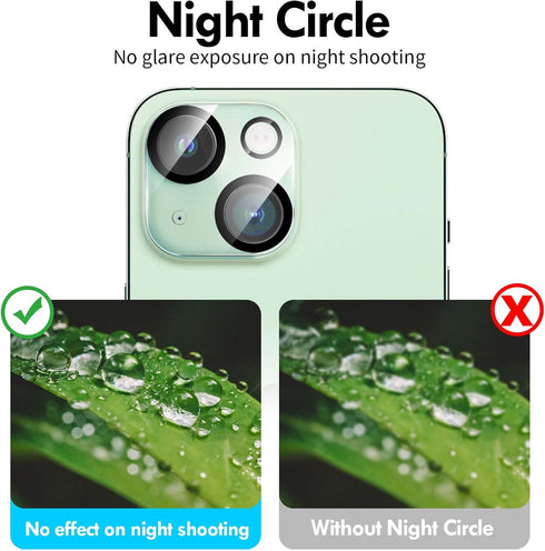 Xfilm Camera Lens Protector for iPhone 15 & 15 Plus, 9H Hardness Tempered Glass Cover, Ultra HD, Case Friendly