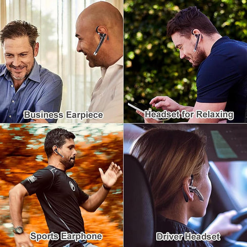 Headset 5.3 Wireless Business Earpiece Built-in Mic Noise Cancelling Headphone Handsfree Sports Earphone for Android
