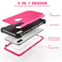 IDweel for iPhone Xs Max Case with Tempered Glass Screen Protector, 3 in 1 Heavy Duty Protection, Rose Red