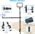 Overhead Camera Mount Table Stand with 2 Section Telescopic Arm, Adjustable Light Stand Mount for DSLR, Phone, Webcam