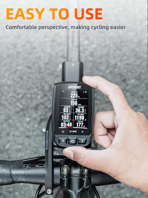ROCKBROS Out Front Mount, Compatible with Garmin, iGPSPORT - Bike Handlebar 1.26’’-1.38’’/ 32-35mm