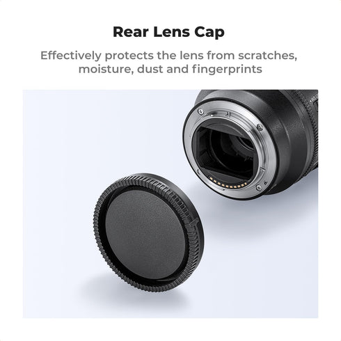 K&F Concept E Mount Body Cap & Rear Lens Cover for Sony Nex E Mount A6700 A6600 A6500 A6400 A6300 A6100 A6000 A5100