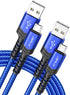 JSAUX Micro USB Cable (2-Pack 3.3FT+6.6FT) Nylon Braided Charger for Galaxy S7, S6, J7, Note 5, Kindle, MP3 - Blue