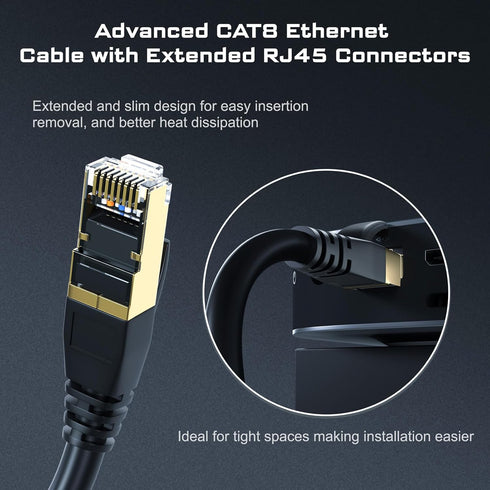 8 40Gbps 2000MHz, 20FT Cat7 Cat6 Cat5e Cat5, RJ45 DbillionDa Cat Ethernet Cable Supports High-Speed Cable, Heavy-Duty