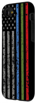 iPhone SE (2020) / 7 / 8 Police Military and Fire Thin Blue Green Red Line Flag Case