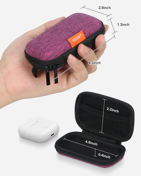 GLCON Mini Hard Earbud Case for Apple Airpods, Earpods, Samsung Galaxy Buds, JBL, Sony in-Ear Headphones - Small Cute