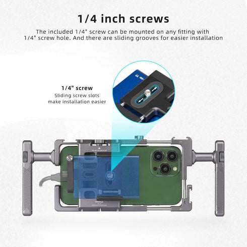 FANAUE SSD Mount Bracket with Cold Shoe Cable Clamp, 1.5"-2.1" for Samsung T5 T7 SSD, Compatible with BMPCC Camera Cage