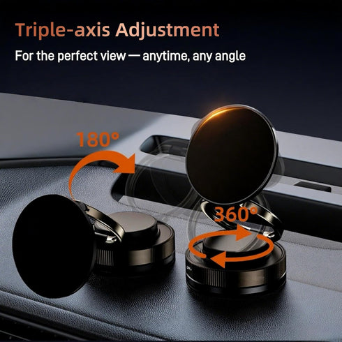 MiniLuxis Vacuum Suction Magnetic Phone Holder, Foldable and Retractable, Hands-Free Suction Magnetic Phone Mount