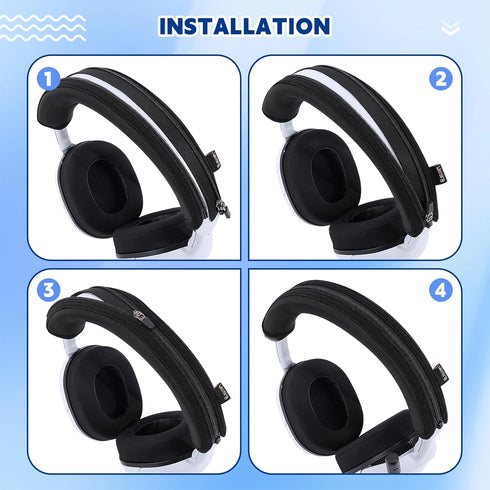 Headphone Headband Cover, INZONE H9 Cushion Compatible with Sony INZONE H3/H5/H7/H9 Headphones, Black Fabric Protector