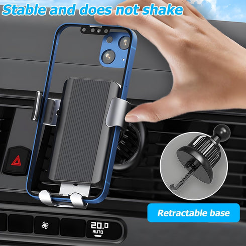 zipelo 360 Car Phone Holder, Vehicle Air Vent Smartphones Mount with Metal Hook Clip, Rotation Hands Free Automotive