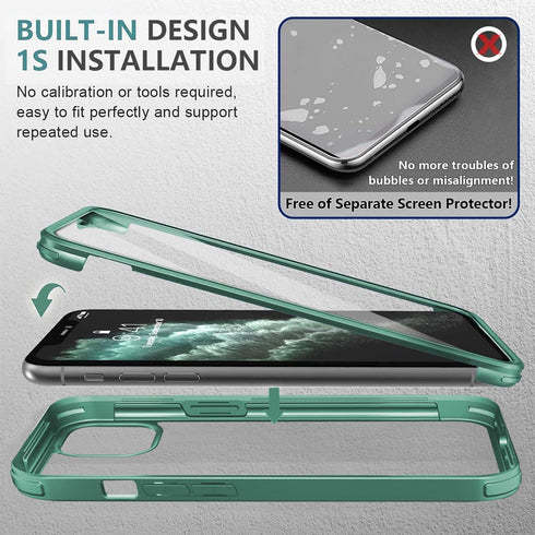 UBUNU iPhone 11 Case with Screen Protector, 360 Full Body Protection Dual Layer Clear Cover for Men Women 6.1 inch -