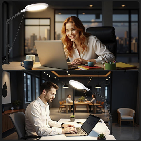GSYXERGILES 10" 360Rotate Desk Ring Light, LED Ring Light for Desk with Clamp, & Flexible Height Full-Screen Overhead