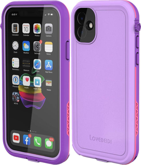 iPhone 11 Waterproof Case with Screen Protector, Shockproof Full-Body Dustproof Rugged Case for Apple iPhone 11 (Purple