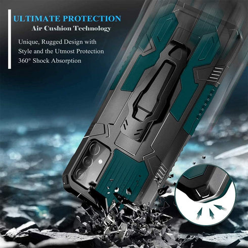 Compatible Samsung A52 Case, Military Grade Heavy Duty Protection, Anti-Drop 15ft Tested Cover with Kickstand and 2